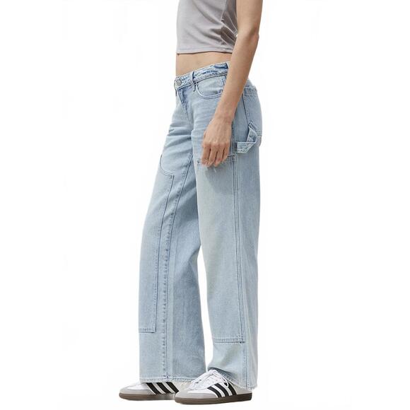 PacSun Blake Low Rise Wide Leg Girlfriend Carpenter Jeans Light Indigo NWT 25 - Picture 1 of 5